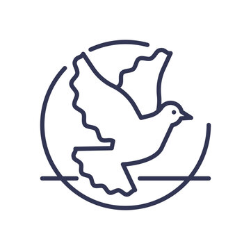 recommend clip art: Line art of a dove symbolizing peace and conflict resolution.