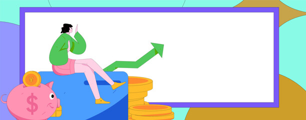Internet financial management investment flat vector concept operation hand drawn illustration
