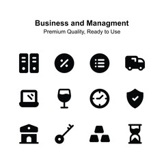 Grab this beautifully designed business and management icons