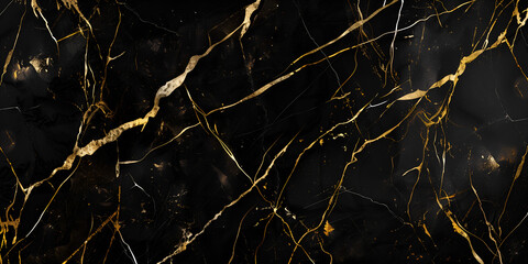 Black and gold marble texture background, luxurious  veining, rich gold tones, cover book, brochure, poster, wallpaper background, or realistic business and design artwork