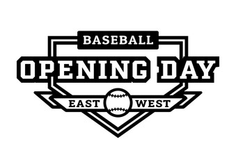 Opening day, baseball logo, emblem.