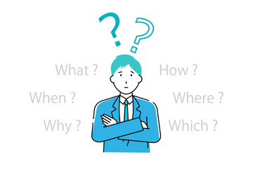 疑問を抱いているビジネスマン