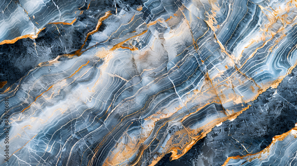 Poster blue transparent onyx with gold inclusions. its natural patterns elevate countertops and architectur