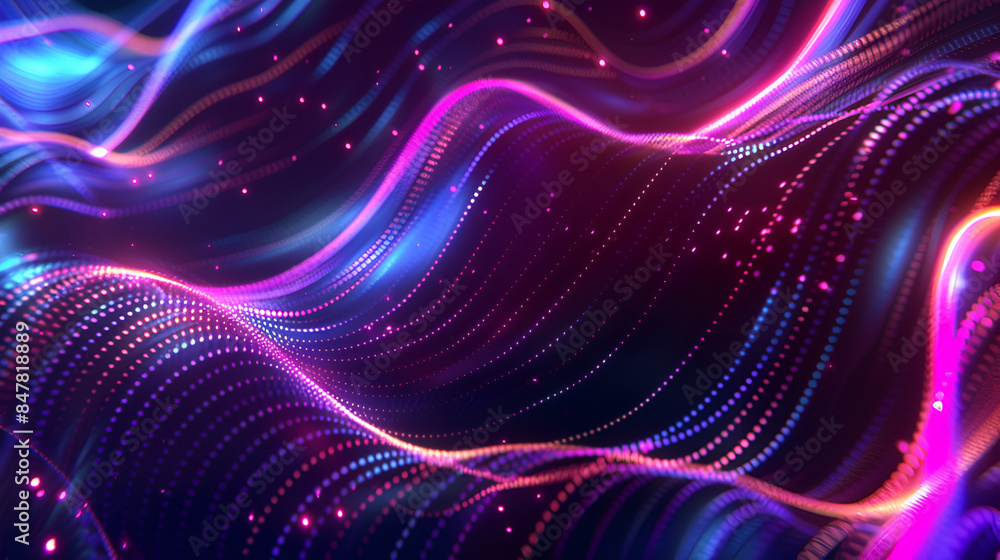 Poster abstract colorful background with lines and waves,bright glowing sparks abstract colored fractals an