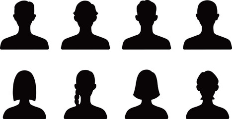 男性と女性の人物シルエット素材