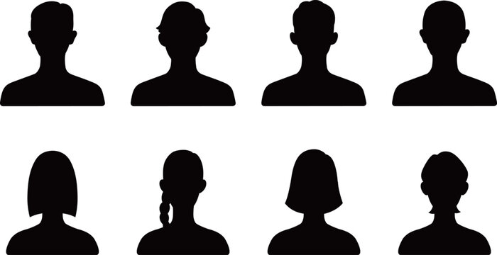 男性と女性の人物シルエット素材