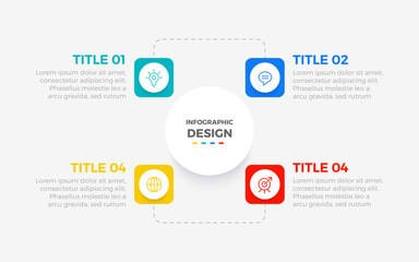 Vector four step infographic element design vector template for presentation process diagram