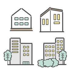 住宅　ビル　家　マイホーム　イラスト