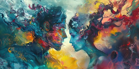 Fototapeta premium Abstract Art of Intense Argument
