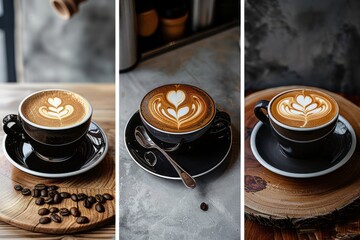Stylish Coffee Shots: Espresso, Latte Art, and Cups in Aesthetic Settings for Cafes, Coffee Brands, and Lifestyle Blogs
