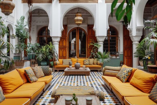 luxury moroccan riad or riyad hotel patio interior design