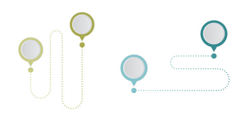 Map pointers icon set. Location icons or geolocations. Vector design element set. Pointer icon pin on the map with space for text. Pin text tag.