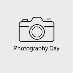 World photography day vector template. Design for camera, card, banner