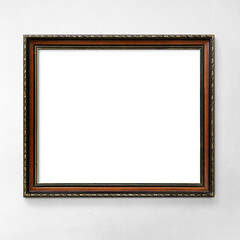 Fototapeta premium Vintage wooden frame mockup on a wall
