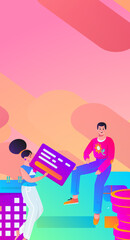 Internet financial management investment flat vector concept operation hand drawn illustration
