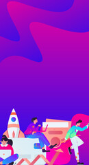 Internet financial management investment flat vector concept operation hand drawn illustration
