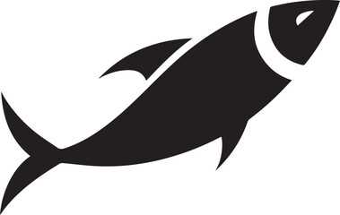 Fish silhouette in line art style. Fish vector by hand drawing. Fish tattoo on white background. Black and white fish vector on white background. Marine animal illustration. Marine life animal.