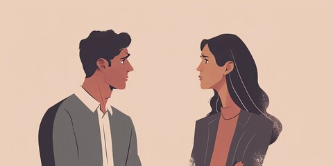 Minimalist Illustration of a Cold Dispute