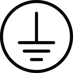 Electrical grounding icon. Electrical earth sign. Grounding symbol. flat style.