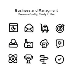 Get your hands on this creatively crafted business and management icons