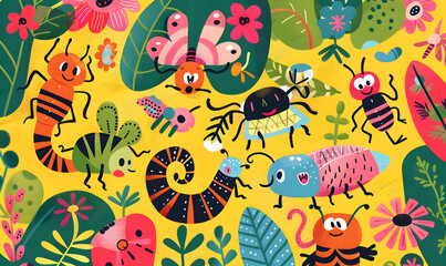 animal cartoon illustrator card or background
