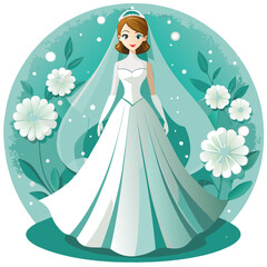 Bride on a white wedding dress, bridal dress, bride, aisle 
