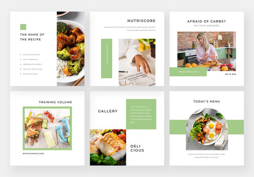 Clean Social Media Layouts For Food Nutritionists