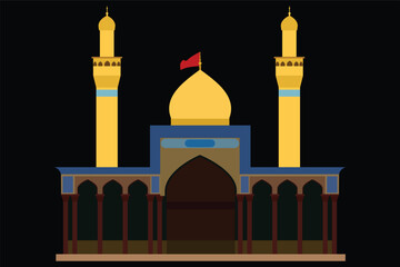Imam Hussain holy shrine vector art