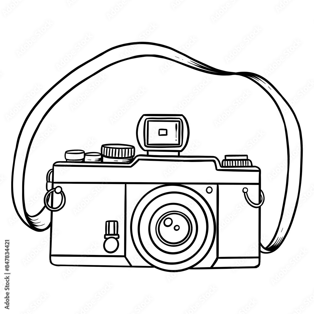 Sticker hand drawn film camera design element