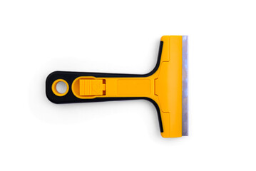 Construction plastic scraper isolated on white background.