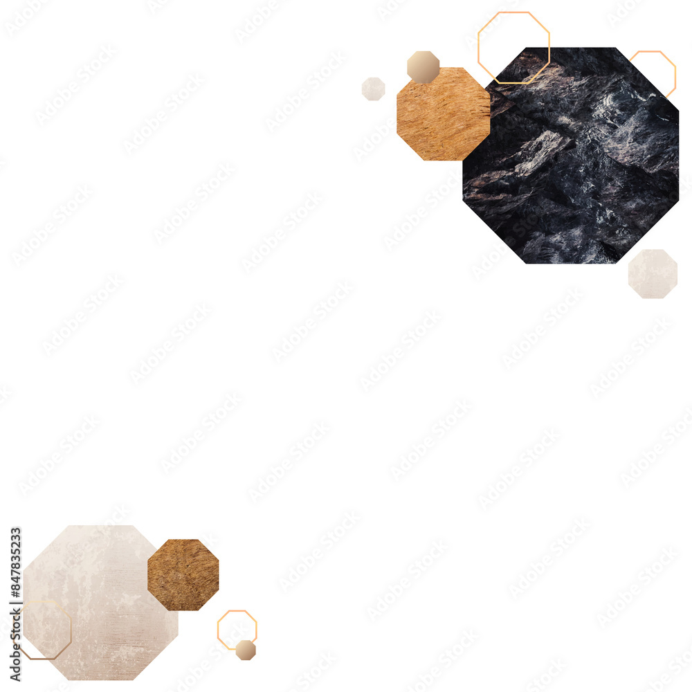 Poster marbled octagon patterned background design element
