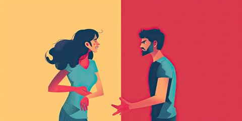 Bold and Minimalist Couple in Conflict