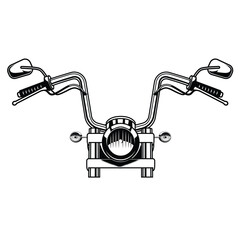 Motorcycle handlebars front view illustration. Steering Bar Motorcycle 