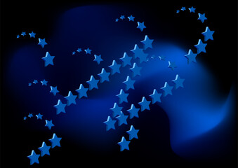 Abstract stars on blue background