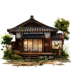 Naklejka premium Serenity in Design: The Timeless Elegance of a Japanese House