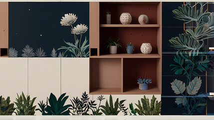 Design that combines a space theme with botanical and space element