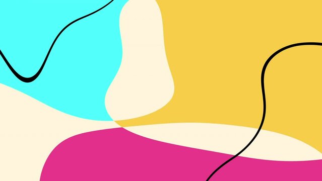 Loopable abstract animation, simple fluid shapes, minimal design