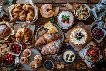 Freshly Baked Delights: Bread, Croissants, Muffins, Cakes for Bakeries, Dessert Blogs, Culinary Magazines
