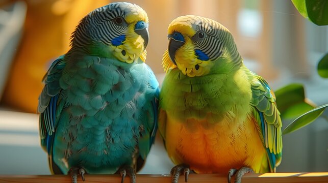 Two parakeets