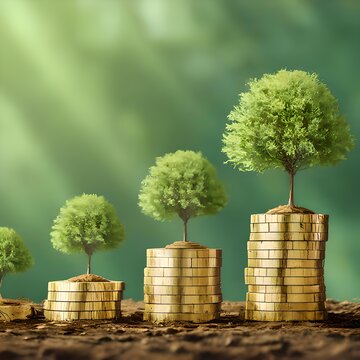 Tree growing from coins by gemini ai 