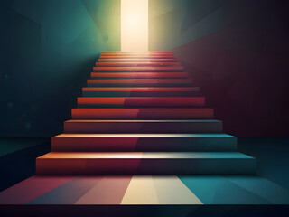 Fototapeta premium Geometric Abstract Background With Stairs
