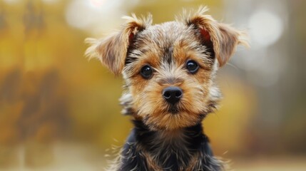 A tiny canine with a mix of brown and yellow fur
