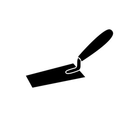 Black trowel icon. Black vector icon isolated on white background trowel.


