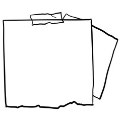 Digital note png paper element in hand drawn style on paper texture