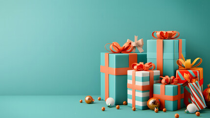 Present boxes holiday background with copy space design
