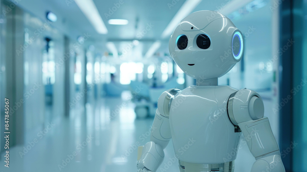 Aufkleber advanced medical robotics: intelligent robot assisting in high-tech hospital procedures