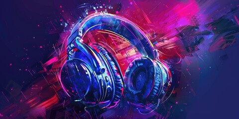 Colorful Headphones with Soft Lighting