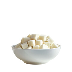 White Ceramic Bowl Filled With Diced Paneer