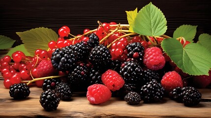 Fresh Berries: Placed on a Table