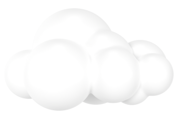 3d rendering png cloud sticker, cute collage element on transparent background